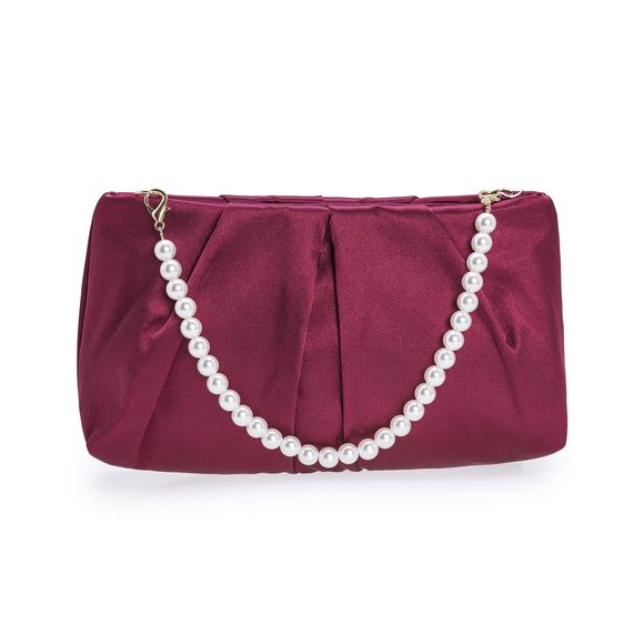 Evening Bag Wedding Party Handbag Small Dressy mal Purse Pleated <3 - Picture 1 of 7